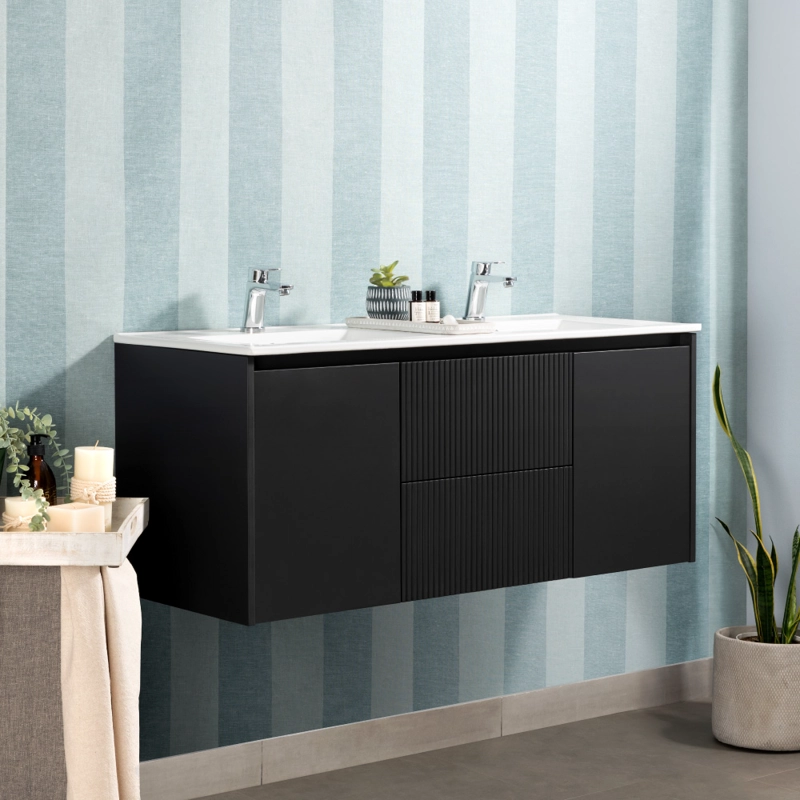 MUEBLE VANITORIO SOPHIE TEXTURADO DARK GREY TEXTURADO + CUBIERTA 120X46X50 CM - 5
