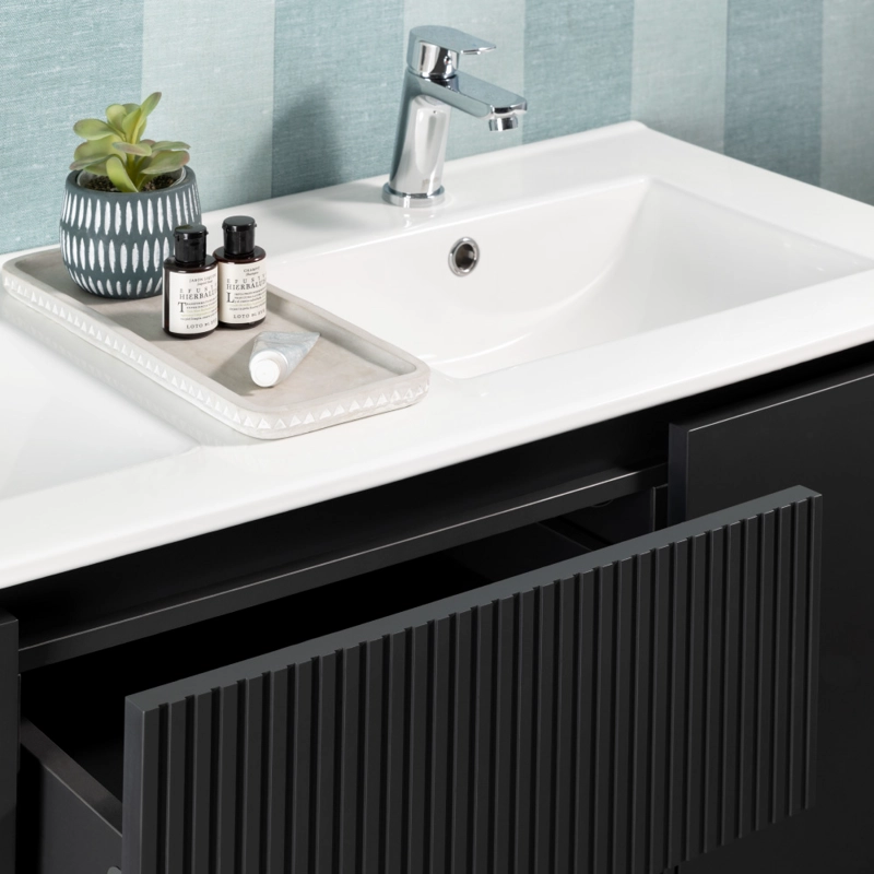 MUEBLE VANITORIO SOPHIE TEXTURADO DARK GREY TEXTURADO + CUBIERTA 120X46X50 CM - 6
