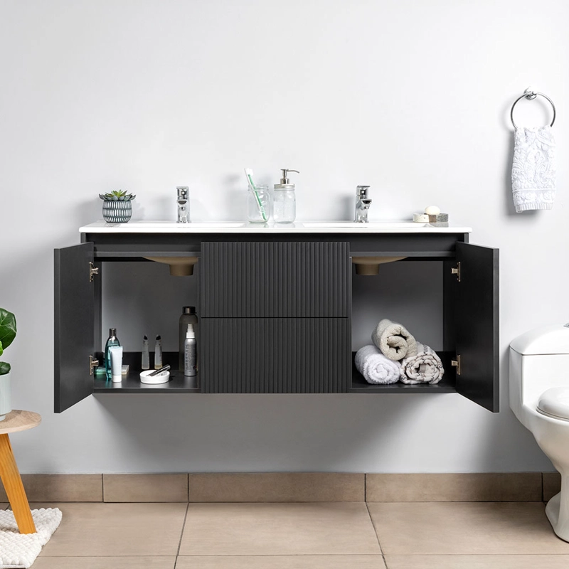 MUEBLE VANITORIO SOPHIE TEXTURADO DARK GREY TEXTURADO + CUBIERTA 120X46X50 CM - 7