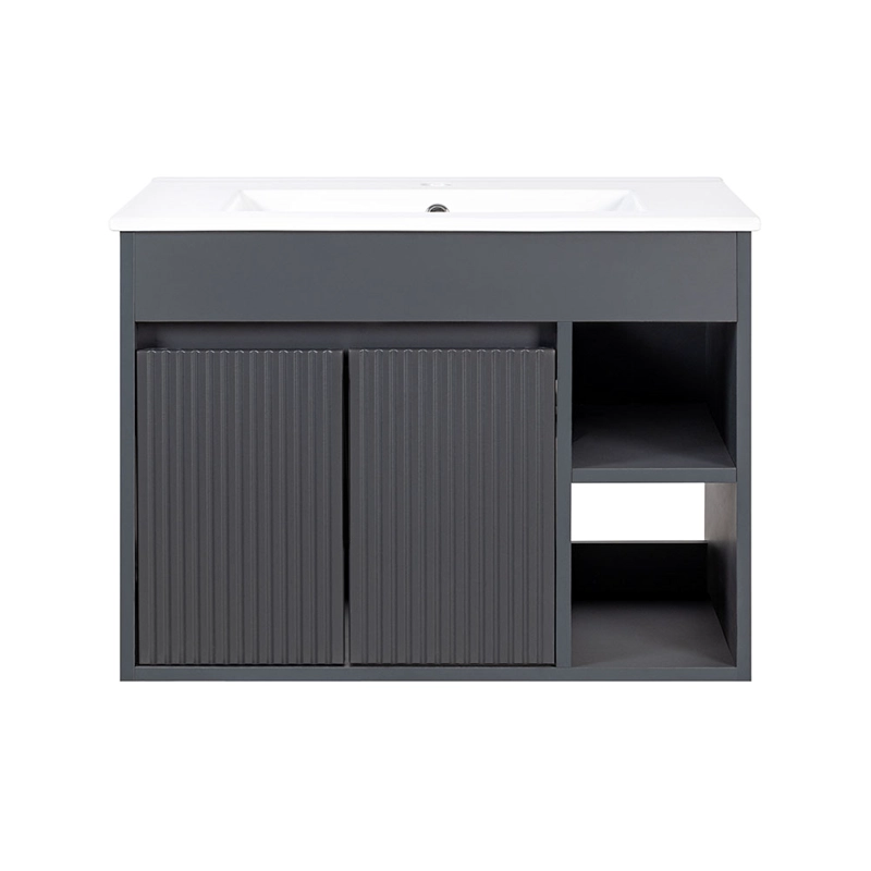 MUEBLE VANITORIO LILLE TEXTURADO DARK GREY TEXTURADO 70X46X50 CM SIN CUBIERTA - 2