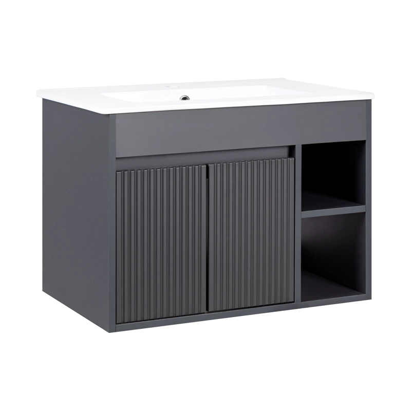 MUEBLE VANITORIO LILLE TEXTURADO DARK GREY TEXTURADO 60X46X50 CM SIN CUBIERTA - 2