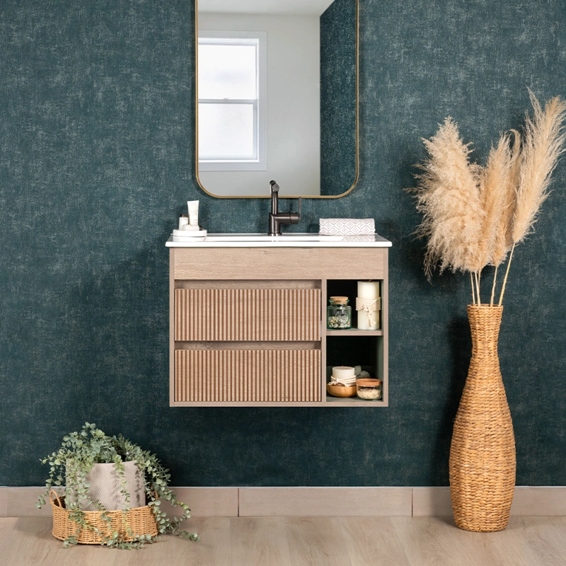 MUEBLE VANITORIO PARIS TEXTURADO LENGA TEXTURADO 60X46X50 CM SIN CUBIERTA - 5