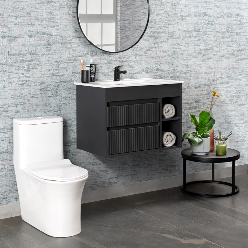 MUEBLE VANITORIO PARIS TEXTURADO DARK GREY TEXTURADO 60X46X12 CM SIN CUBIERTA - 2