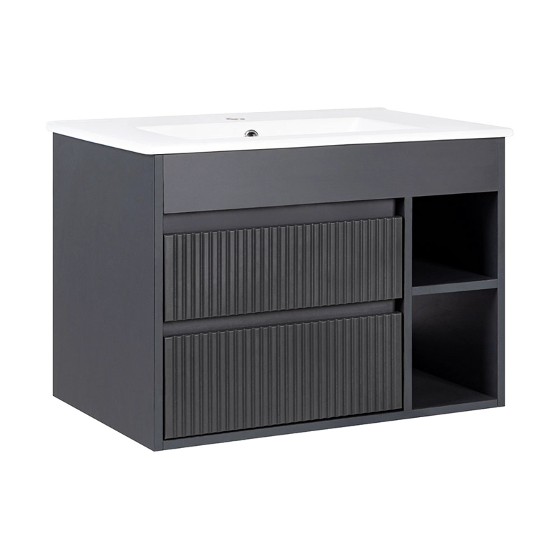 MUEBLE VANITORIO PARIS TEXTURADO DARK GREY TEXTURADO 60X46X12 CM SIN CUBIERTA - 6