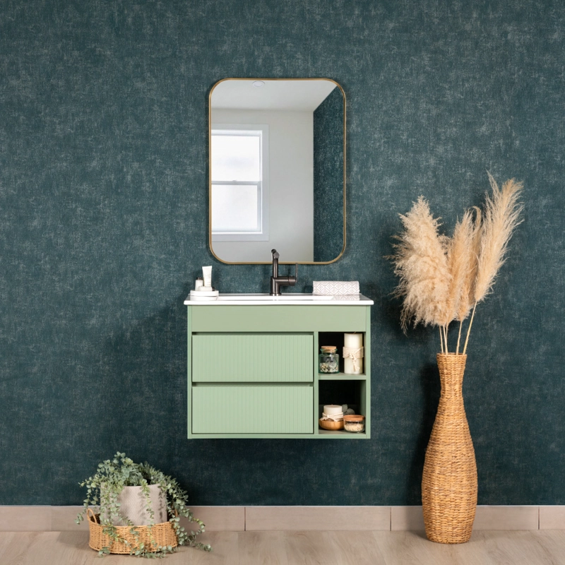 MUEBLE VANITORIO PARIS TEXTURADO SAGE GREEN TEXTURADO 60X46X50 CM SIN CUBIERTA - 5