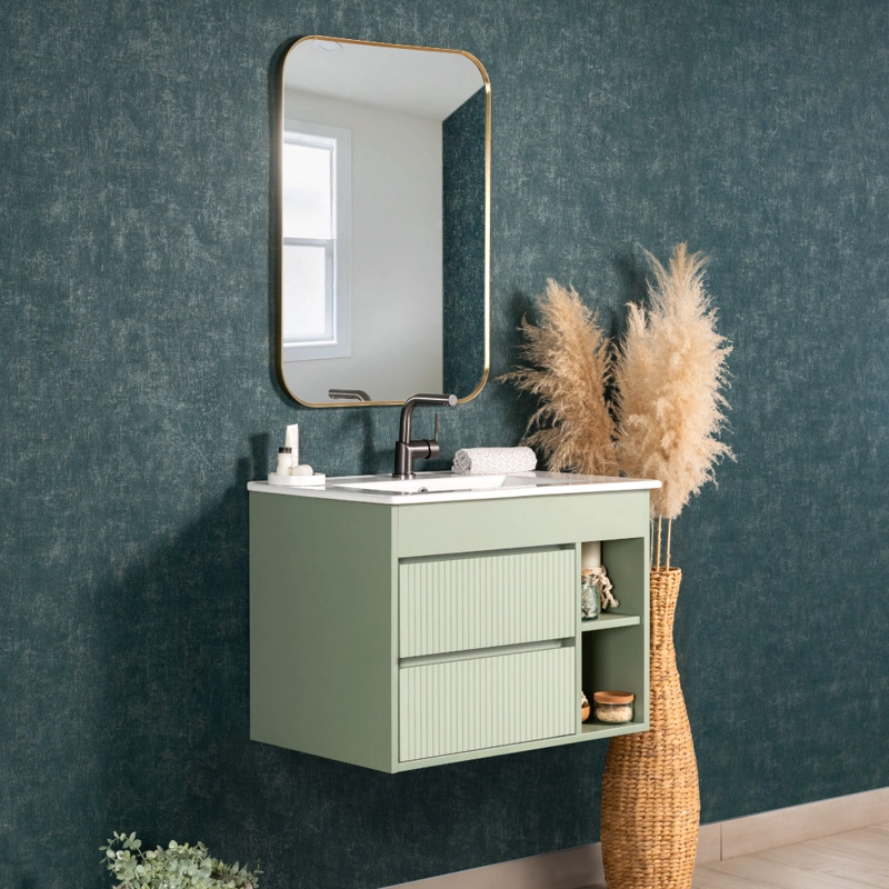 MUEBLE VANITORIO PARIS TEXTURADO SAGE GREEN TEXTURADO 60X46X50 CM SIN CUBIERTA - 6