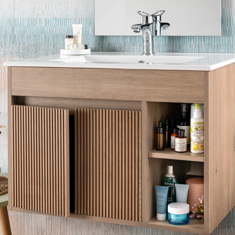 MUEBLE VANITORIO TEXTURADO LILLE LENGA TEXTURADO + CUBIERTA 60X46X50 CM - 6
