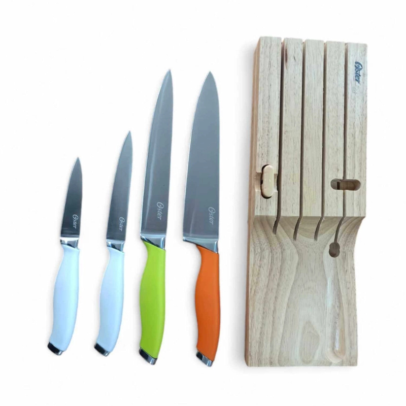 SET CUCHILLOS MANGO SILICONA 5 PIEZAS CHEF - OSTER - 2