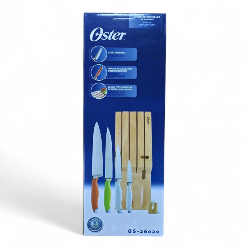 SET CUCHILLOS MANGO SILICONA 5 PIEZAS CHEF - OSTER - 4
