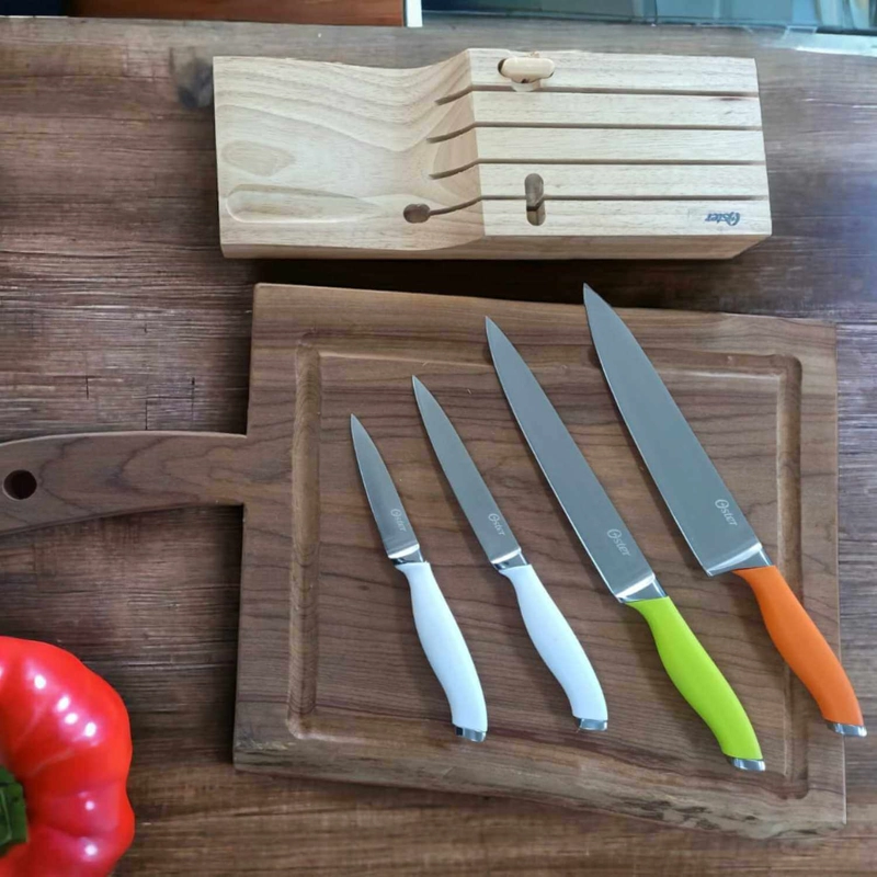 SET CUCHILLOS MANGO SILICONA 5 PIEZAS CHEF - OSTER - 6