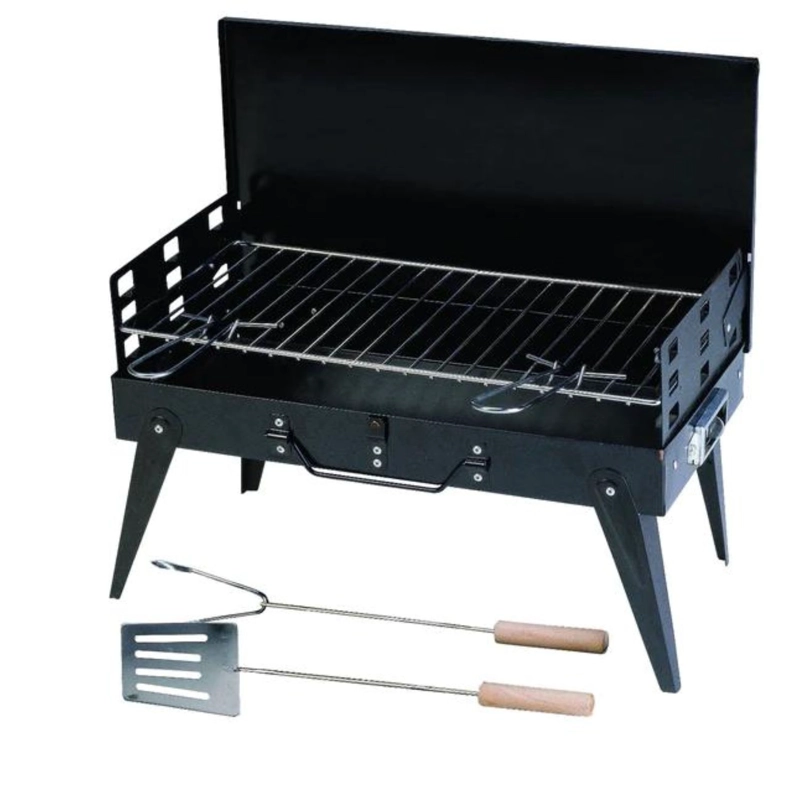 PARRILLA PORTATIL A CARBON TIPO MALETA - 2