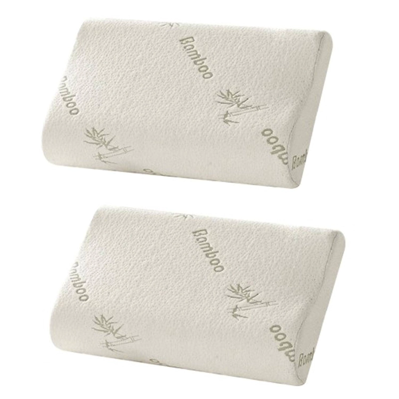 PACK 2 ALMOHADAS IMPORTADORA USA VISCOELÁSTICAS MEMORIA FUNDA BAMBÚ 50 X 30 CM BLANCO - 1