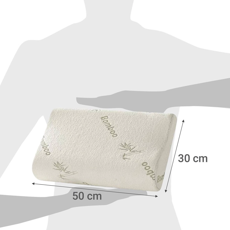 PACK 2 ALMOHADAS IMPORTADORA USA VISCOELÁSTICAS MEMORIA FUNDA BAMBÚ 50 X 30 CM BLANCO - 4