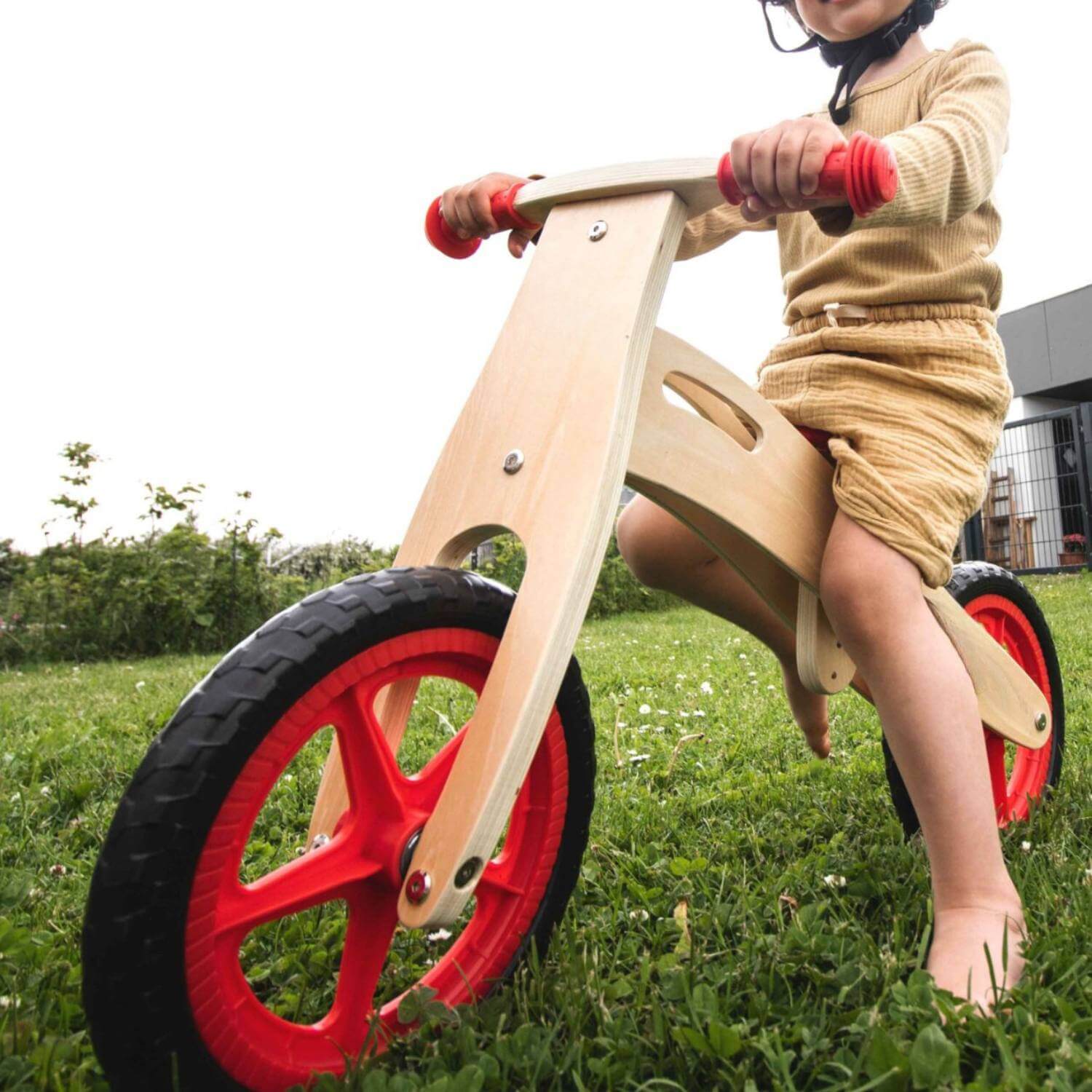 BICICLETA DE EQUILIBRIO IMPORTADORA USA APRENDIZAJE DE MADERA ROJO - 3