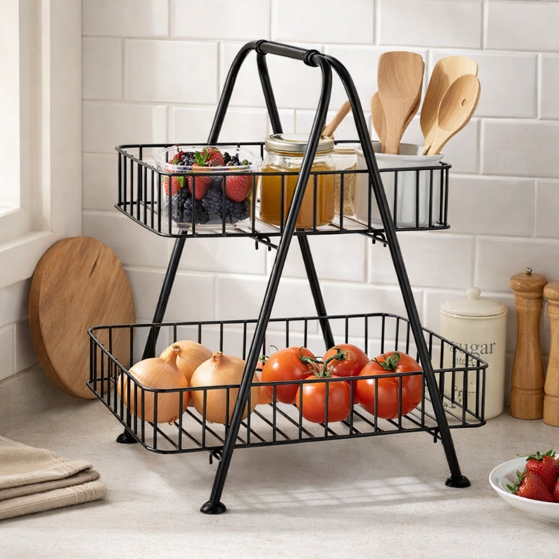 ORGANIZADOR MULTIUSO CANASTOS 2 NIVELES METAL - 7