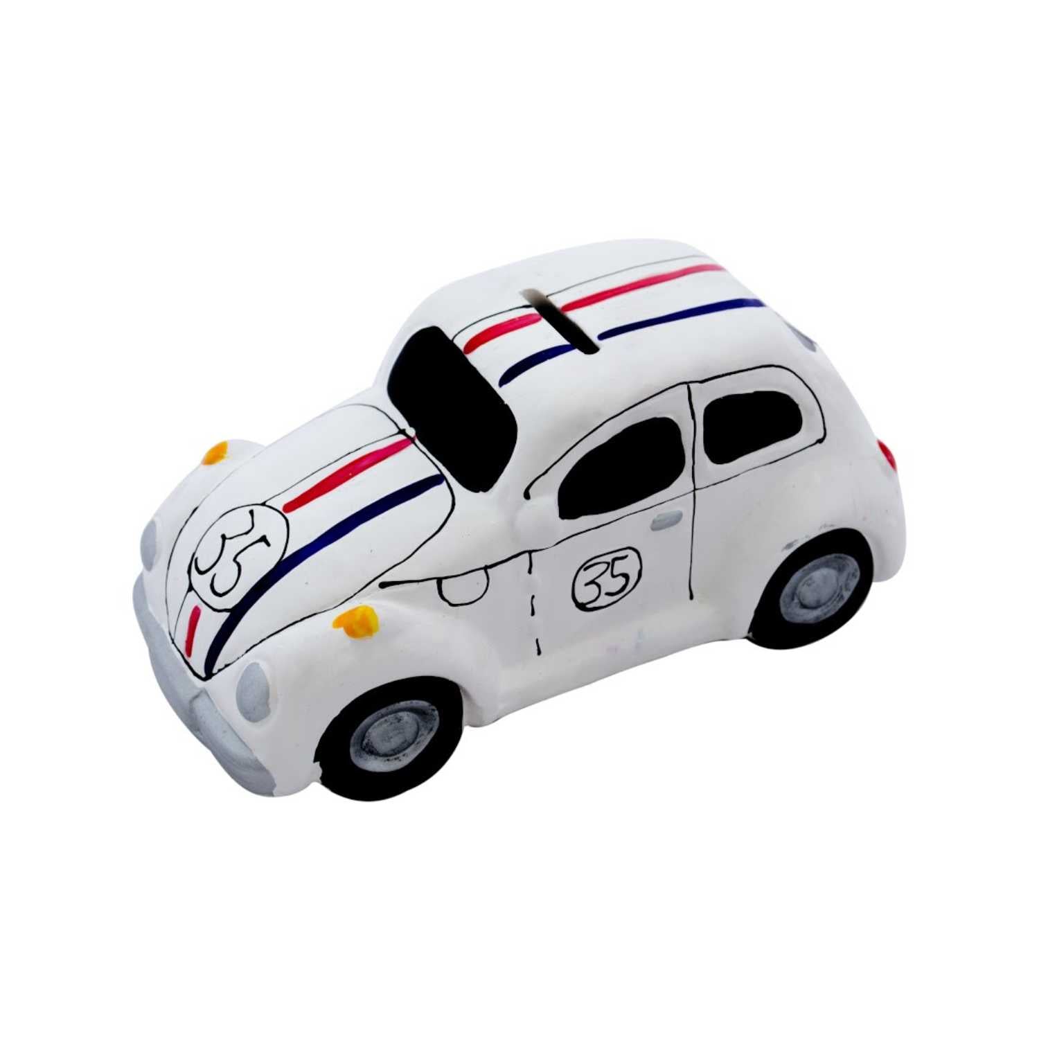 ALCANCIA DECORATIVA DE CERAMICA DISEÑO AUTO ESCARABAJO - 1