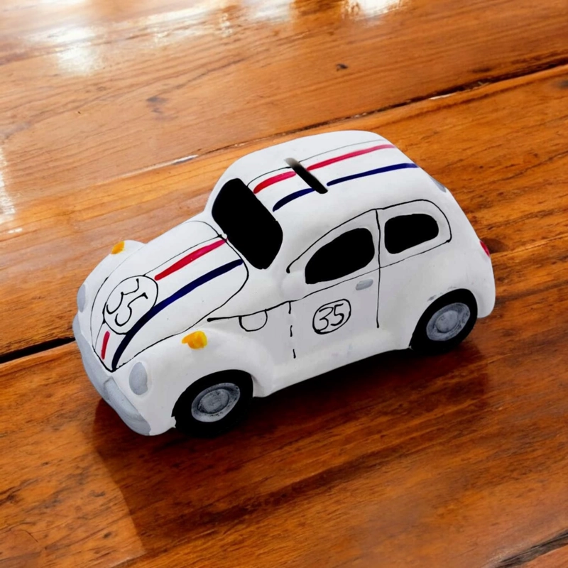 ALCANCIA DECORATIVA DE CERAMICA DISEÑO AUTO ESCARABAJO - 4