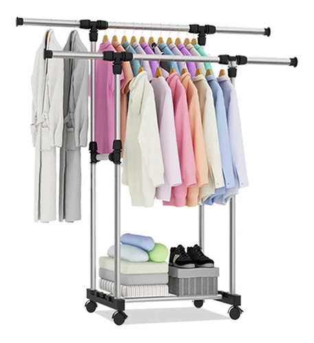 PERCHERO IMPORTADORA USA COLGADOR ROPA DOBLE METÁLICO - 1