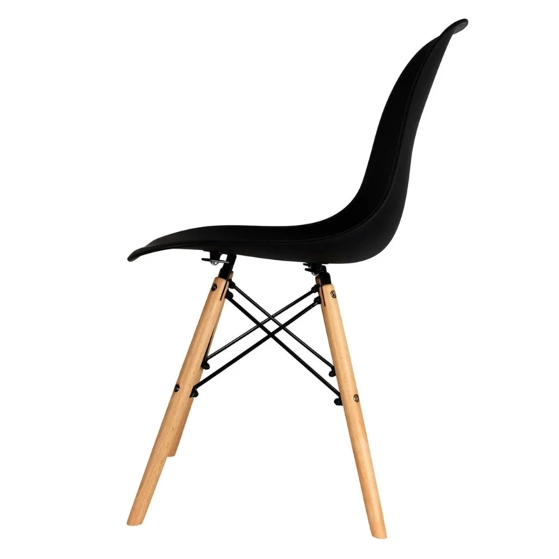 SILLA DE COMEDOR ESTILO EAMES NEGRO - 3