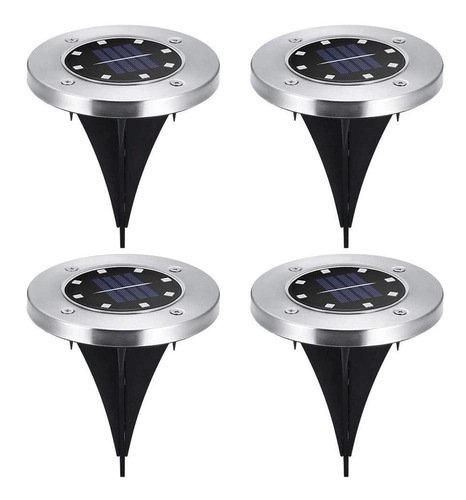 SET IMPORTADORA USA 4 FOCOS LED CARGA SOLAR PARA JARDÍN CON ESTACA - 1