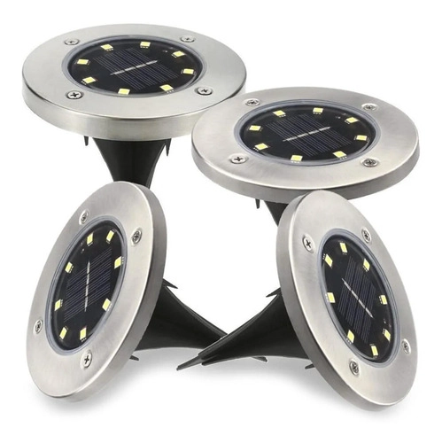 SET IMPORTADORA USA 4 FOCOS LED CARGA SOLAR PARA JARDÍN CON ESTACA - 2