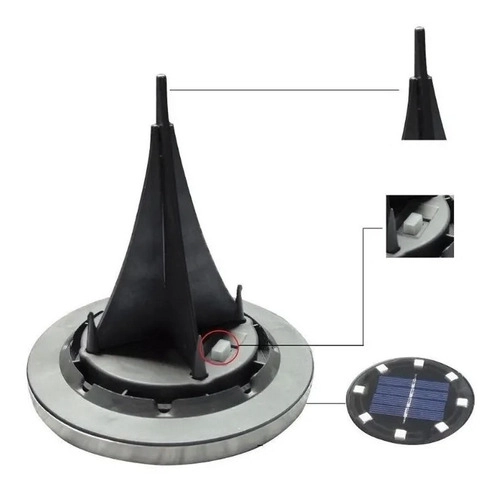 SET IMPORTADORA USA 4 FOCOS LED CARGA SOLAR PARA JARDÍN CON ESTACA - 3