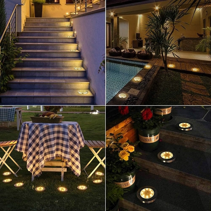 SET IMPORTADORA USA 4 FOCOS LED CARGA SOLAR PARA JARDÍN CON ESTACA - 5