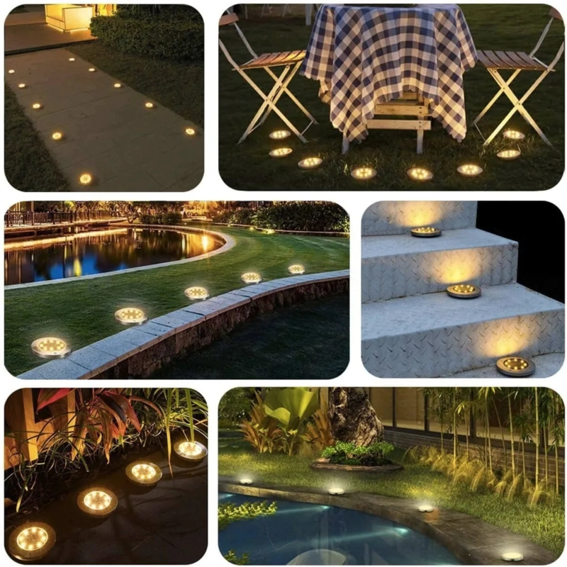 SET IMPORTADORA USA 4 FOCOS LED CARGA SOLAR PARA JARDÍN CON ESTACA - 6