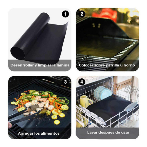SET 3 LAMINAS ANTIADHERENTES REUTILIZABLES PARA PARRILLA - 6