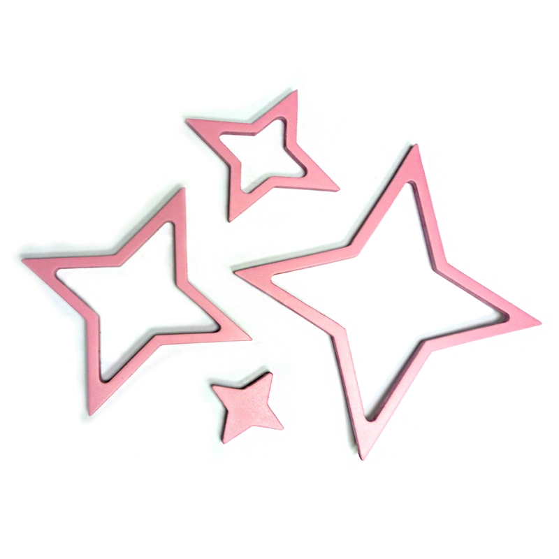 STICKERS DE MADERA PARA MURO ESTRELLAS ROSADA - 1