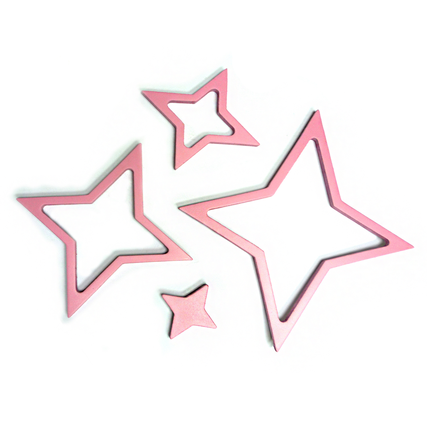 STICKERS DE MADERA PARA MURO ESTRELLAS ROSADA - 1