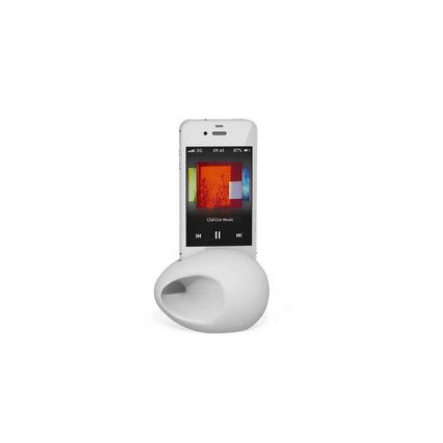ALTAVOZ IMPORTADORA USA PARLANTE IPHONE SILICONA BLANCO - 3