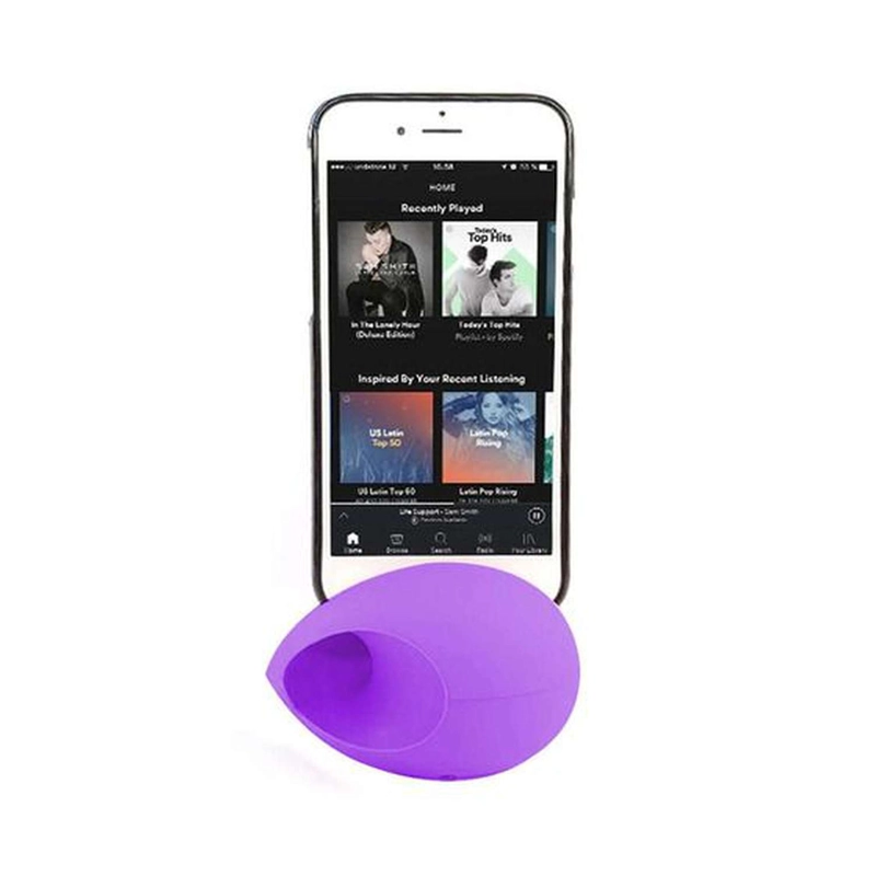 ALTAVOZ PARLANTE IPHONE SILICONA MORADO - 1