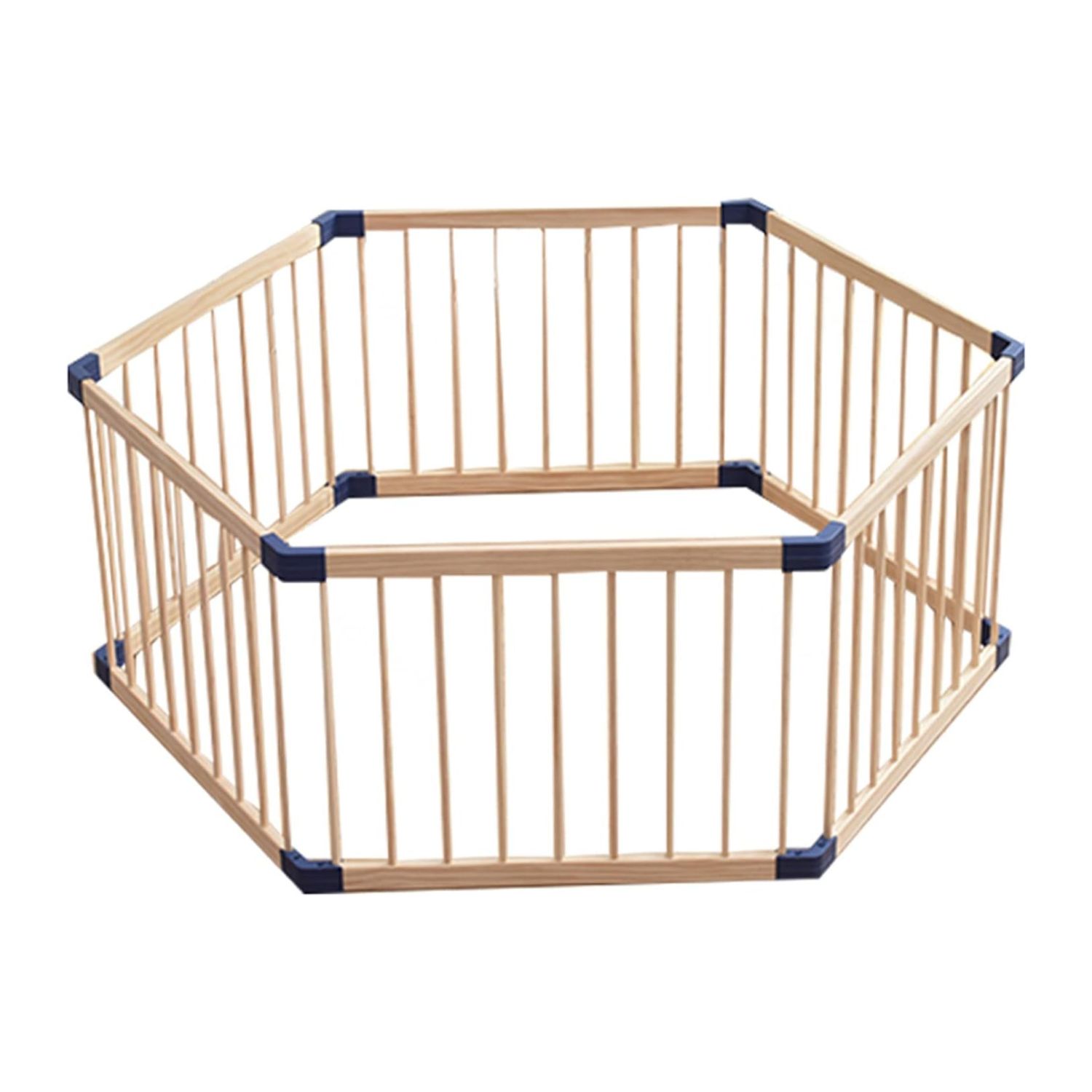 CORRAL IMPORTADORA USA MADERA CAFE CLARO PORTÁTIL HEXAGONAL PARA NIÑOS - 1