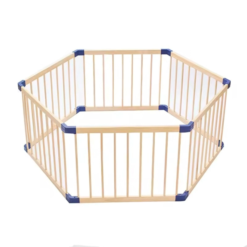 CORRAL IMPORTADORA USA MADERA CAFE CLARO PORTÁTIL HEXAGONAL PARA NIÑOS - 2