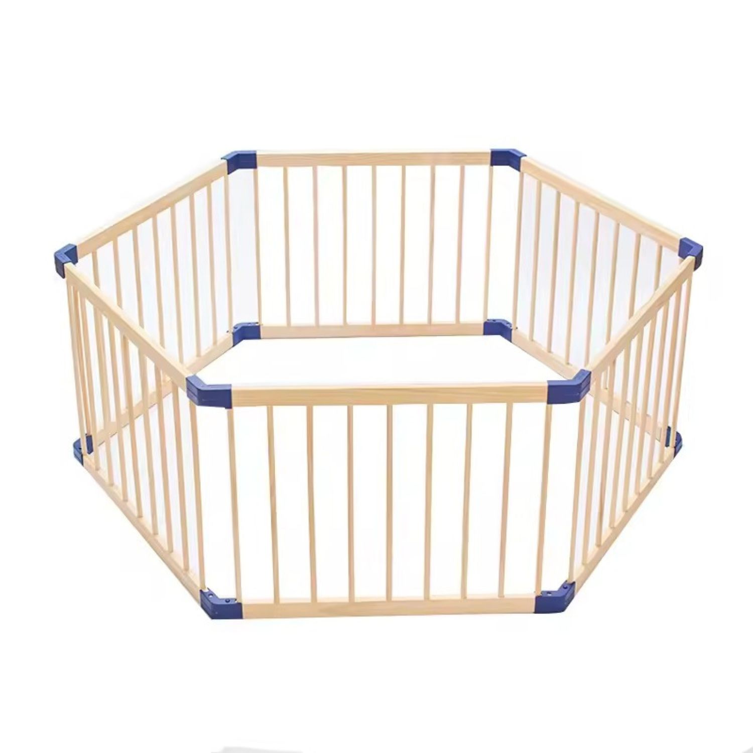 CORRAL IMPORTADORA USA MADERA CAFE CLARO PORTÁTIL HEXAGONAL PARA NIÑOS - 2