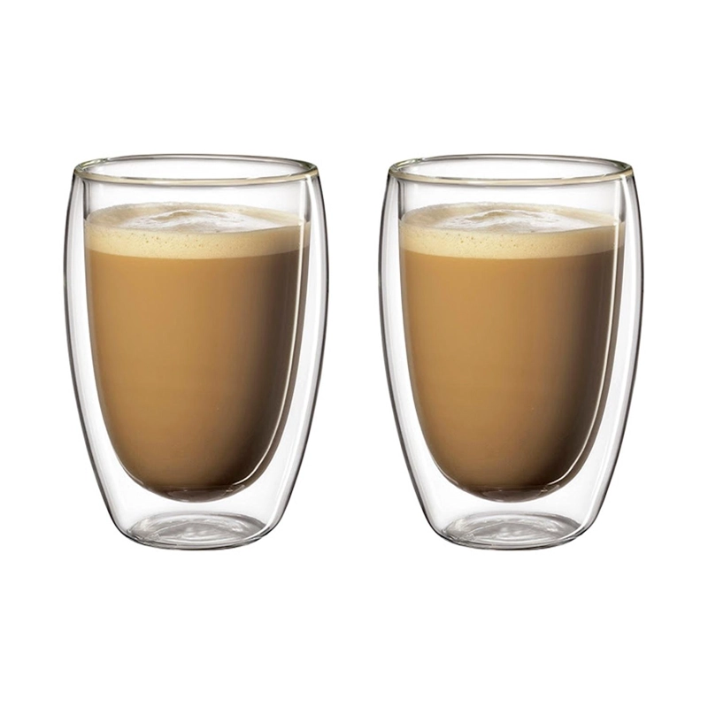 SET 2 VASOS DE CAFE VIDRIO DOBLE PARED 400 MLO - 2