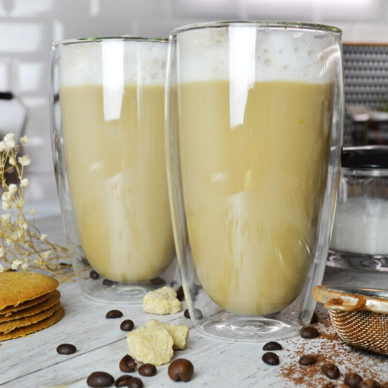 SET 2 VASOS DE CAFE VIDRIO DOBLE PARED 400 MLO - 5