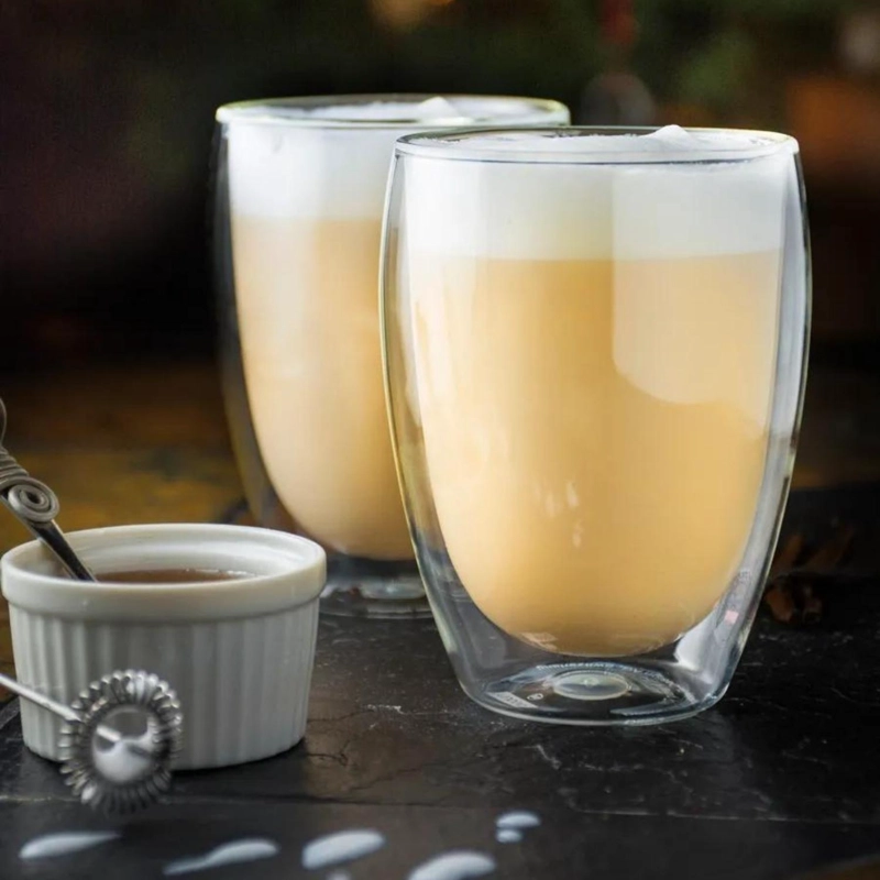 SET 2 VASOS DE CAFE VIDRIO DOBLE PARED 400 MLO - 6