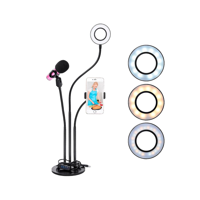 SOHOGAR TRIPODES IMPORTADORA USA SOPORTE ARO DE LUZ LED 3 EN 1