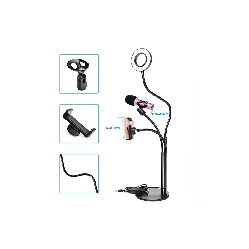 TRIPODES IMPORTADORA USA SOPORTE ARO DE LUZ LED 3 EN 1 - 5