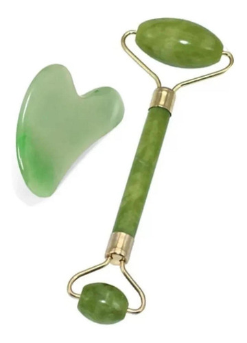 RODILLO MASAJEADOR FACIAL IMPORTADORA USA Y PIEDRA DE JADE 100% NATURAL - 1