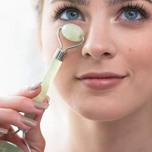 RODILLO MASAJEADOR FACIAL IMPORTADORA USA Y PIEDRA DE JADE 100% NATURAL - 3