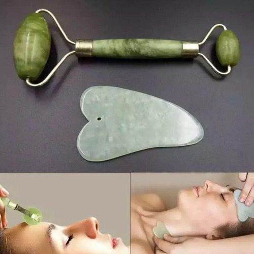 RODILLO MASAJEADOR FACIAL IMPORTADORA USA Y PIEDRA DE JADE 100% NATURAL - 4