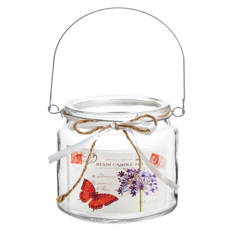 PORTA VELAS DE VIDRIO DISEÑO MARIPOSAS 10 CM - 1