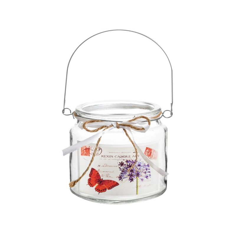 PORTA VELAS DE VIDRIO DISEÑO MARIPOSAS 10 CM - 2