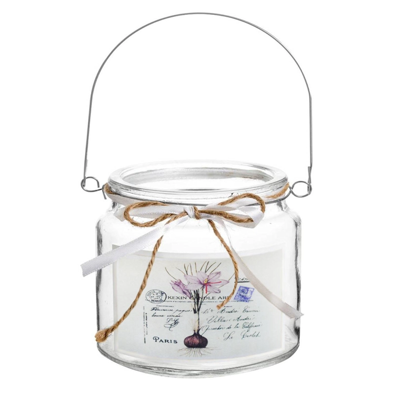PORTA VELAS DE VIDRIO DISEÑO PRIMAVERA AJO 10 CM - 1