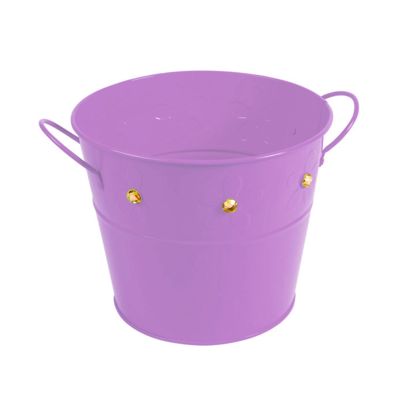 BALDE DE LATON LILA CON GEMAS - 1