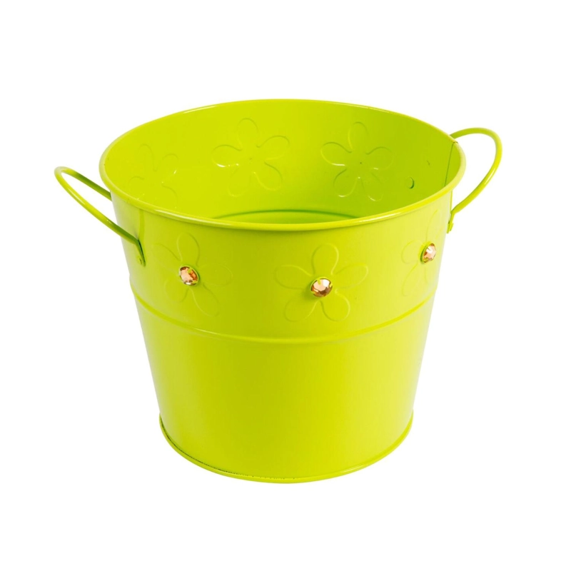 BALDE DE LATON VERDE CON GEMAS - 1