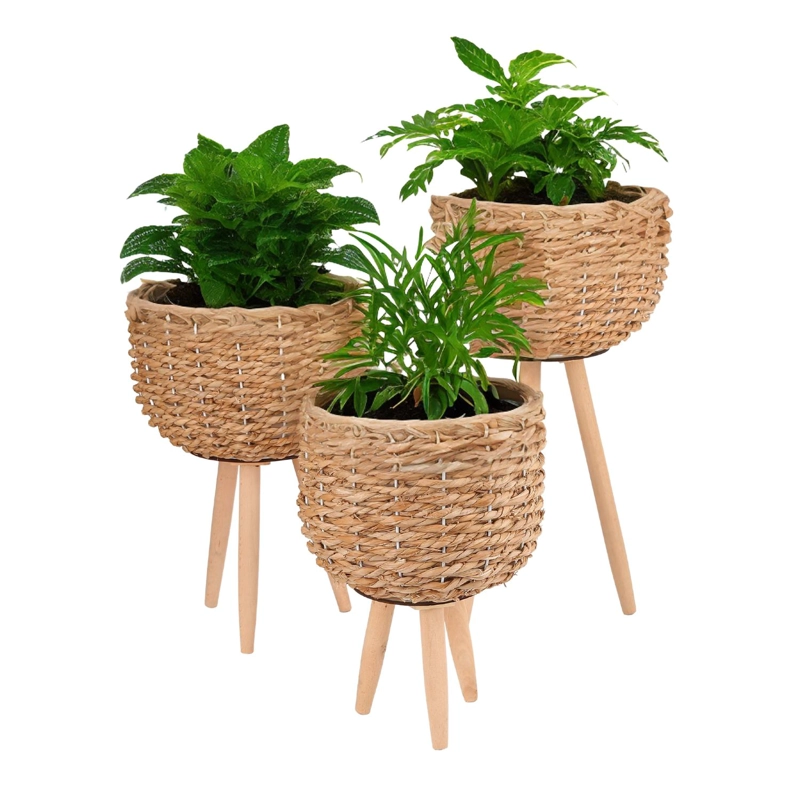 SET DE 3 MACETAS TEJIDAS CON PATAS - 1